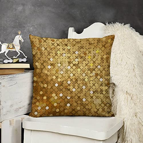 45X45Cm Dekorativer Kissenbezug Gold Pailletten Bling 3D Magie Glitter Weicher Kissenbezug Anti-Fade Throw Pillow Cover Bequem Kissen Fall Für Schlafzimmer Wohnzimmer Sofa