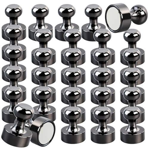 Aenienoe 30 Pack Magnets Strong Small Neodymium Fridge Magnets for Whiteboard Magnetic Board Crafts Home Office and School Mini Magnet Black 12x16mm