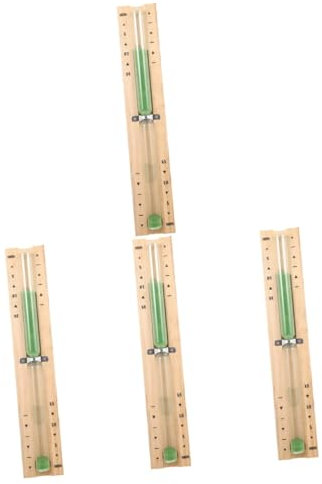 Sosoport 4 Pièces Sablier en Bois Sablier en Tube De Verre Sauna Utilisé Décor De Sablier Minuterie Sablier Domestique Ornement De Minuterie De Sauna Fourniture De Sauna Green Un Verre