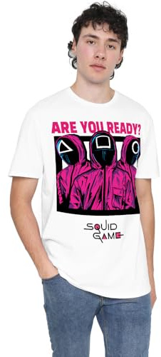 Squid Game Guards are You Ready Comic Unisex T Shirt, White, XXX-Large