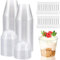 KOOSREEL Dessertbecher, 50 Stück 210 ml/7oz Becher mit 50 Löffeln und deckel Mini-Tassen Dessertbecher Dessertbecher wiederverwendbar aus Kunststoff für Mousse, Tiramisu, Geburtstag, Hochzeiten