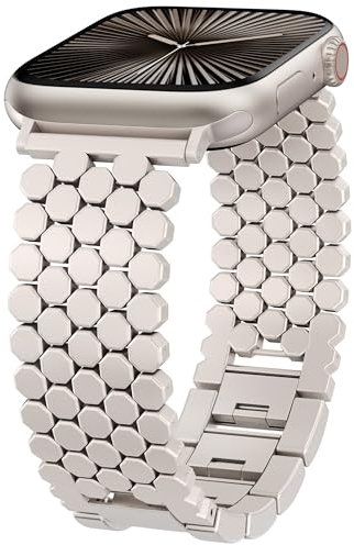 TOYOUTHS Compatible with Apple Watch Strap 44/45/46/49/42mm Women, Dressy Honeycomb Metal Strap Designer Starlight Link Bracelet Wristband for iWatch Series 11 10 9 8 7 6 5 4 SE/Ultra 3 2 1