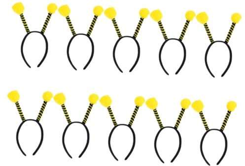 TOVINANNA 10 Pièces Coiffe D'abeille Tenue D'abeille Bandeau -tête Antenne Costume De Bandeau D'abeille Costume De Antenne Abeille Chiffon