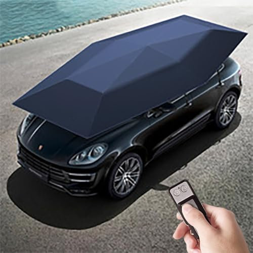 aallwwsso Tettoia per Auto Mobile Completamente Automatica Pieghevole per Auto Portatile con Protezione Solare per Auto con Telecomando-Ombrellone per Auto-per L'Estate Calda Anti-UV,Blue5.2m