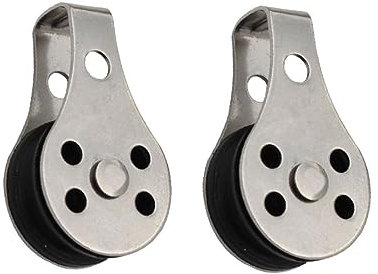 BESTonZON 1 Satz Edelstahl Rolle Einzelrolle Nylon Seilrolle Bootsrolle Fischernetzrolle 2 Stück