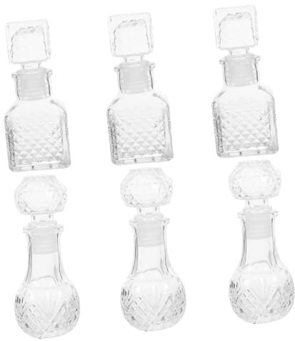 BATHVEVE Bouteille de Vin 50Ml Lot de 6 Transparentes Carafe à Whisky en Cristal Récipient à Whisky Décantation Améliorée Verre à Boire pour Dégustation et Fêtes