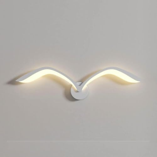 LOGT LED Möwen Wandleuchte Innen Vogel Wandlampe Kinderzimmer 9W Tiere Dekorieren Möwelampe Weiß Acryl Lampenschirm Nachttischlampe Warmweißes Bird Wandbeleuchtung für Wohnzimmer Schlafzimmer