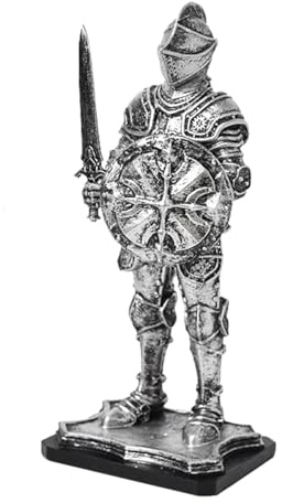 Fuwraixis Mittelalterlicher Soldat Figur Skulptur Spartanischer Krieger Statue Retro Ritter Kunstharz Kunsthandwerk zu Hause Büro Garten Ornamente Sammlerstücke