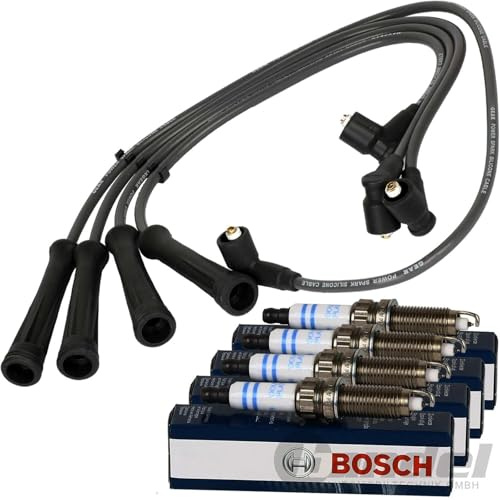 Zündkabel-Satz Zündleitung + Zündkerzen | 150066510 (länge: 520 / 420 / 390 / 360MM) Kompatibel mit Clio II (bb_, Cb_),kangoo (KC0/1_),Kangoo Rapid (FC0/1_),Twingo I