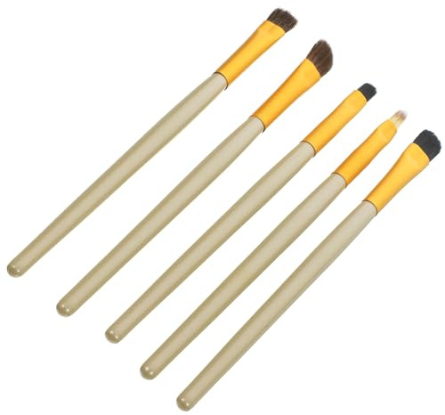 SHERCHPRY 5 pièces Set de Pinceaux Maquillage Yeux Professionnels Kit Portable pour Ombre à Paupières et Eyeliner Poils Nylon Doux Manche Ergonomique sans Chute de Poils Couleur Aléatoire