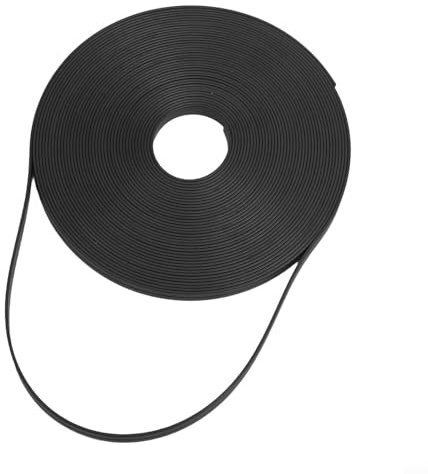 Dünne Magnetbandrolle 6mm x 8m für Whiteboard und Metalloberflächen, schwarzes PVC mit starker Haftung, zuschneidbarer Gitterteiler für Off