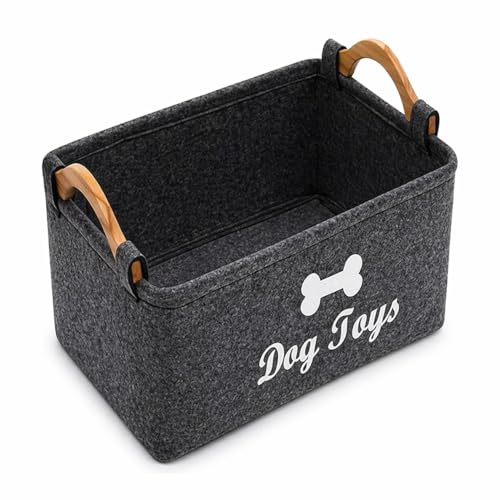 Haustier Spielzeug Organizer Box, Filz Aufbewahrungsbox für Hundespielzeug, Faltbare Spielzeugkiste Mit Griff,Welpen Sachen Korb, Für in Dem Tierbedarf Und Haustierspielzeug Aufbewahrt Werden