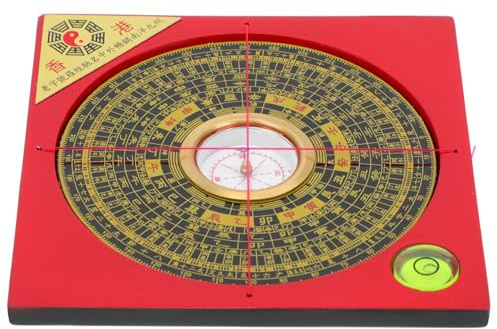 Chinesischer Feng Shui Kompass mit 1-grad Skala aus Bakelit und Kupfer | Retro Dekoobjekt mit Traditionellen Markierungen, Geeignet für Camping und Survival, für Familien und Freunde
