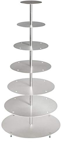 edelstahlheini Aluminium Tortenständer Rund Tortenetagere Hochzeit 7 Etagen (7 Stöckig (Ø 15 20 25 30 35 40 45 cm))