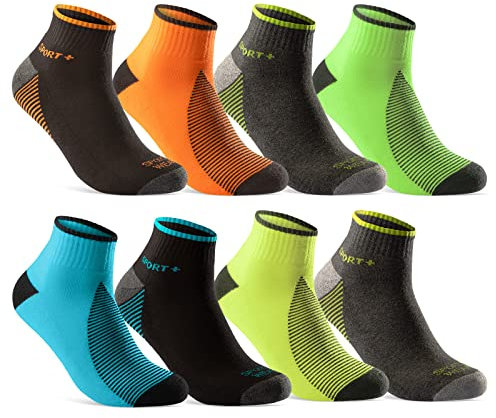 8 Paar Sportsocken Herren Damen Sneaker Socken Quarter NEON verstärkte Frotteesohle 16209 WP (39-42)