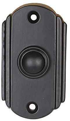 A29 Wired Iron Doorbell Chime Push Button Vintage in Black Powder Coat Finish Vintage Decorative Door Bell with Easy Installation