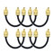 Guitar Patch Lead 6.35mm 1/4 Pancake Angled Jack/Effects Pedal FX Instrument Cable (Black, 0.15m, Pack of 6)