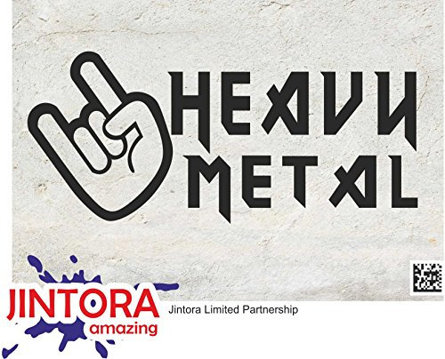 JINTORA - Autoaufkleber Tuning - Auto Aufkleber - Heavy Metal - 210x99 mm - Auto Sticker Bus Fenster Heckscheibe Camper wetterfest Outdoor Sticker Auto Deko LKW Tuning Selbstklebend - schwarz