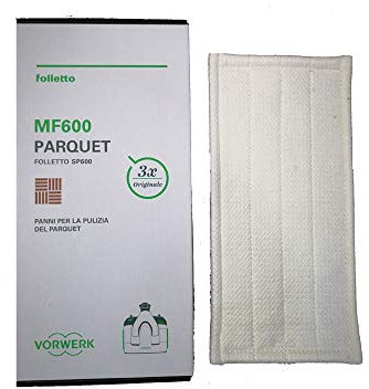 MarelShop - Confezione 3 Panni pulizia parquet originali Vorwerk Per pulilava Folletto SP600/600S