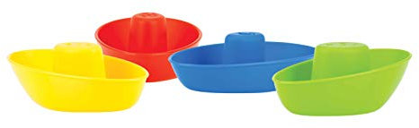 Nuby - Badespielzeug Stapelbare Badeboote - Wasserspielzeug/Badewannespielzeug für Babys und Kinder - 4er pack - mit bunten Farben - 6+ Monate