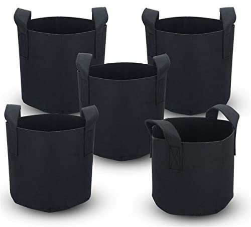 INTIRILIFE 5 Bolsas de Fieltro de 56 litros, 50 x 30 cm, con Asas para jardín, Invernadero, etc.