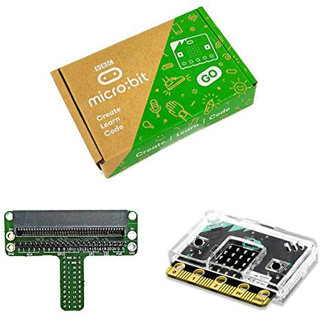 BBC Micro:bit v2 Go Pocket-sized Codeable Computer Kit, BBC micro:bit v2 Kit with Micro:bit Breadboard Adapter and Micro:bit v2 Clear Case