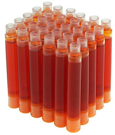 Hongdian Cartucce di Inchiostro per Penna Stilografica, Colore Arancia, Confezione da 30 Cartucce di Ricarica, Diametro del Foro di 3,4 mm