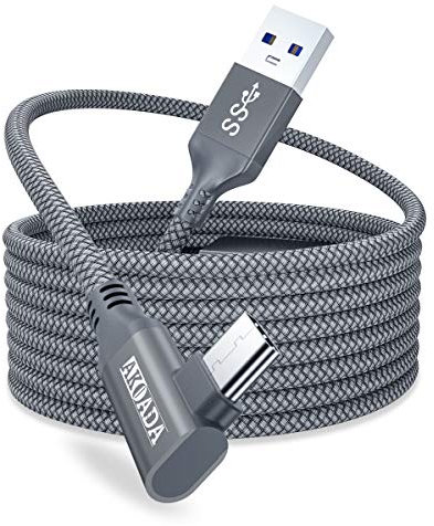 AkoaDa Kompatibel Link Kabel 6m Mit Signal Booster, 90 Grad Winkel High Speed Data Transfer & Fast Charging, Kompatibel Mit VR Headset und Gaming PC