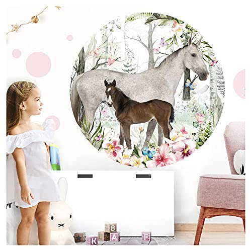 Little Deco 3D Wandtattoo Kinderzimmer Wandbild Pferd Wandsticker für Kinder Spielzimmer Wanddeko Wandaufkleber Schlafzimmer Tapete selbstklebend 120 cm DL623