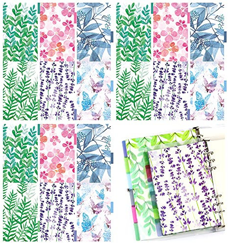 Dzmuero Trennblätter für Ordner A4, Ordner Trennstreifen, Index Seite A4 Trennblätter Karteikarten Notizbuch Kunststoff-Registerkarten-Einteiler für Notebooks Reisetagebuch, 3 Sets (18 Stück)