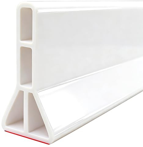 3 High Shower Water Splash Guard 59Collapsible Shower Threshold Water Dam 3 inches Tall Shower Barrier Water Stopper to Keep Water in Shower Dry and Wet Wheelchair Accessible (4.92Ft）