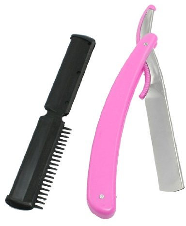Ruilogod Rosa Plastic Shell Ersatz Frisur Kamm Rasiermesser Cutterhalter