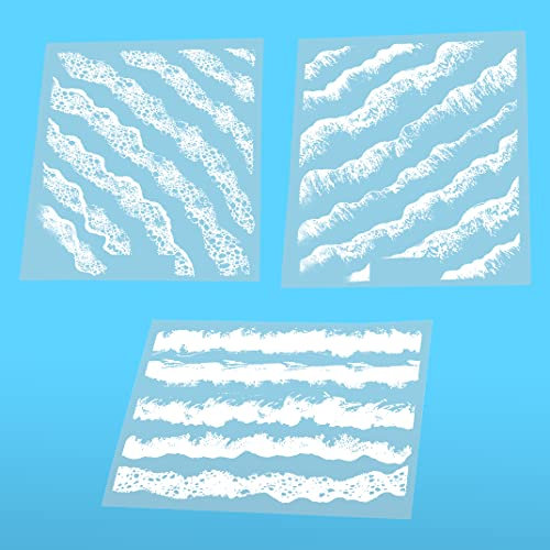 DIYBravo 3 Stücks Ozean Wellen Harz Dekorative Motiven Epoxidharz Füllstoffe Aufkleber Kit Transparente Weiß Resin Filler für Handwerk Materialien DIY Schmuck Scrapbooking (Ozean Wellen)