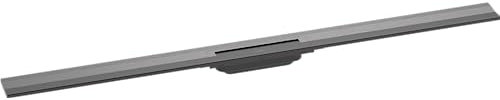 hansgrohe Fertigset Duschrinne RainDrain Flex, Abflussrinne 1200mm, Bodenablauf Dusche kürzbar zur Wandmontage, Brushed Black Chrome