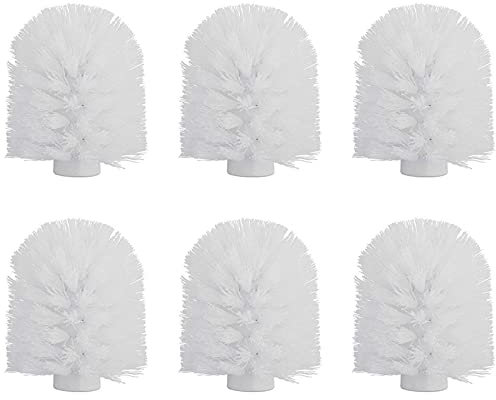 CASEWIND Ersetzbare 6er Set WC-Garnitur Ersatzbürsten, Toilettenbürste Ersatz Weiß Bürstenkopf Kunststoff für WC Toiletten Badezimmer