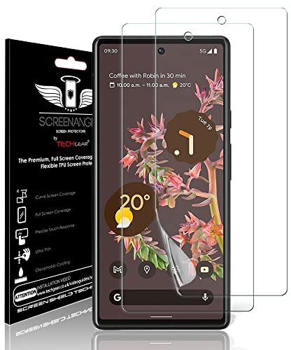 TECHGEAR [2 Pack Screen Protector fits Google Pixel 7 [Screen Angel Edition] [In-Display FingerID Support] [Case Friendly] [Bubble Free] [FULL Screen Coverage] HD Clear Flexible TPU Film