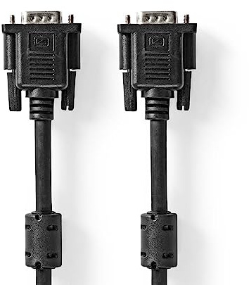 NEDIS VGA Cable 3.0m, Finger Screws, Male to Male - Connect Notebooks, Desktop Computers, Monitors, Projectors, TVs, Beamer or KVM Switches