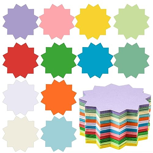 360 Stück Starburst Ausschnitte Papier Starburst Stanzformen Pinnwand Dekorationen Blanko Starburst Schilder für Einzelhandel, Verkauf, Postertafeln, Klassenzimmer Pinnwand Dekorationen, Kinder DIY