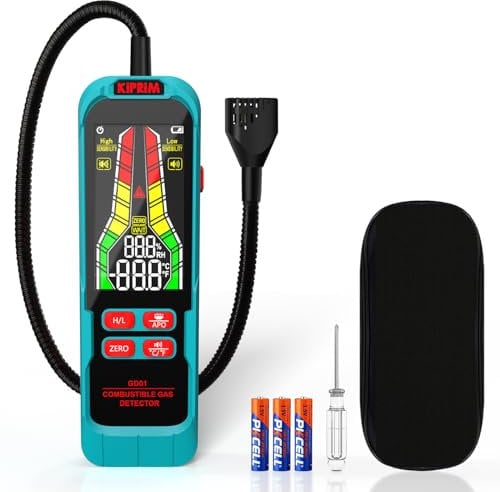 Hochempfindlicher Gasleckdetektor,Gasmelder mit 22cm-Sonde, tragbarer Gastester mit akustischem und visuellem Alarm zum Auffinden brennbarer Quellen wie Methan,Propan für Privathaushalte,Wohnmobile