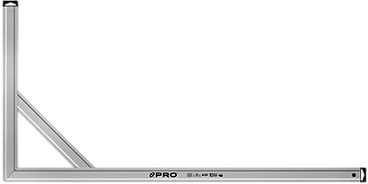 PRO Aluminium Anschlagwinkel Silber Eloxiert mit verstärkung und abgeschrägter Ecke - Die Härte 9 auf der Mohs Skala - Bauwinkel- Schlosserwinkel - Schreinerwinkel - Aluwinkel 60x120cm