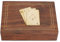 Ajuny Intarsio Decorativo In Ottone Artigianale In Legno A Doppio Mazzo Porta Carte Da Gioco Portaoggetti Organizzatore Con 2 Set Di Carte Da Gioco Ace Regali Per Lui Lei