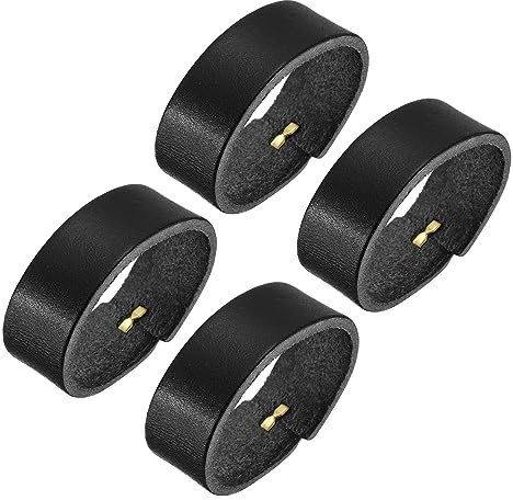 QUARKZMAN 4Stk Leder Gürtel Schleife Halterungen 11.5cm Außenumfang Gürtel Gurtband Ring Schnalle für Handwerker Tasche Gürtel Fixierung (Schwarz)