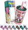 Pipeeto Vaso con Pajita para Niños 480ml, Rosa Claro | Botella Agua Infantil Reutilizable con Pajita, a Prueba de Fugas, Libre de BPA, Apto Para Lavavajillas | Vaso Entrenamiento Bebes de Perros