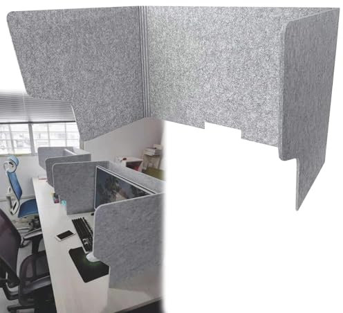 whalebee Sichtschutz Schreibtischpanel - Schreibtisch Trennwand 60 80 100 × 50cm Faltbar Sichtschutzwand, Akustische Trennwände Freistehender Tragbar Büromöbel, Spuckschutz, Für Home Office