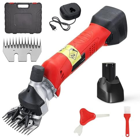 Cisaille à mouton électrique sans fil, tondeuse à mouton électrique professionnelle 200 W, avec batterie au lithium rechargeable, tondeuse légère pour animaux de ferme, alpagas, chèvres, animaux de f