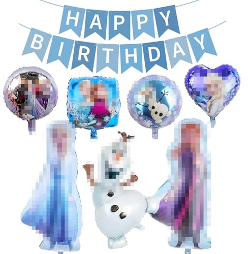 BirThday Party DecoraTions for Girls- Balloons BirThday DecoraTions- Foil Balloons Happy Birthday Banner Decoration for Kids Princess Theme Party Supplies Decorations