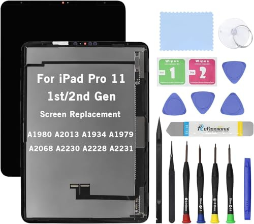 HOYRTDE Ersatzdisplay für iPad Pro 11 1./2nd Gen A1980 A2013 A1934 A1979 A2068 A2230 A2228 A2231 LCD Display Glas Touch Digitizer Premium Kit mit Werkzeugen