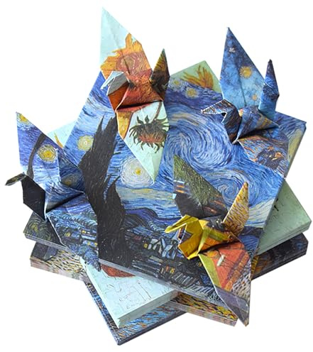 Origami-Papier, doppelseitig, gemustert, Van Gogh, Ölgemälde, Kunst, dekoratives Papier für DIY, Scrapbooking, Papierblöcke, Decoupage, Handarbeit, 60 Blatt
