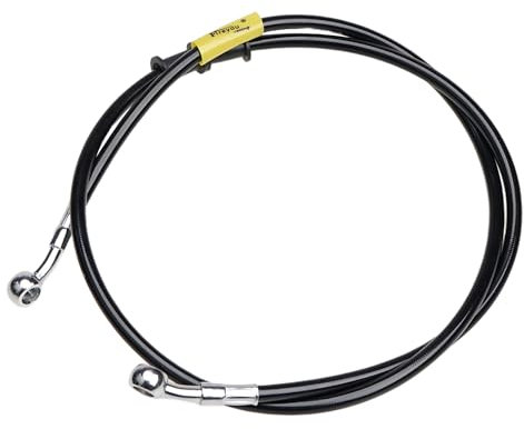 Letgoing Universal-Motorrad-Hydraulik-Bremsschlauch 400-2400mm 28°-28°10mm Festanschlüsse Edelstahl-Geflechtschlauch schwarz für Motorräder, ATVs, Dirt Bikes, Street Racer