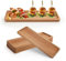 Aramanara 4 pcs Wood Serving Platter, 29.5 x 13 cm Wood Serving Tray, Rectangular Wooden Platters for Party Food, Fruit, Charcuterie, Appetizer, Sushi